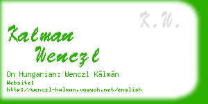 kalman wenczl business card