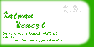 kalman wenczl business card